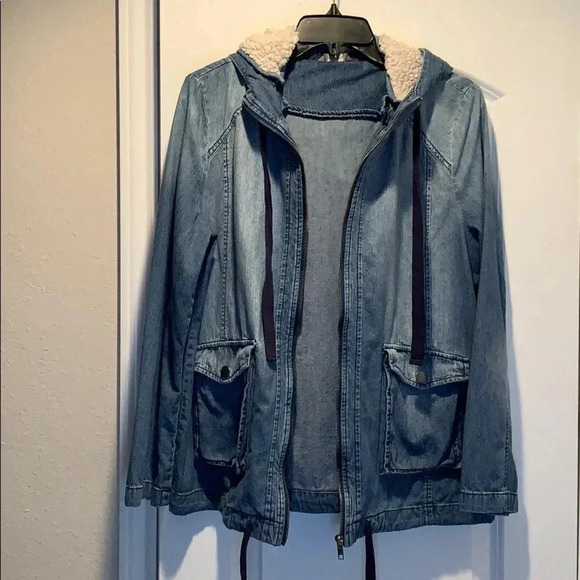 Denim Rubbish Sherpa Hooded Jacket - Picture 4 of 12